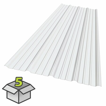 SUNSKY 9 - 38 in. x 6 ft. Polycarbonate Roof Panel in White Opal, 5PK 401029